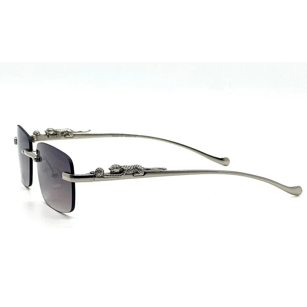 Sunglasses Women Silver Frame Black‎ Lens Outdoor UV400 Protection Square Lentes